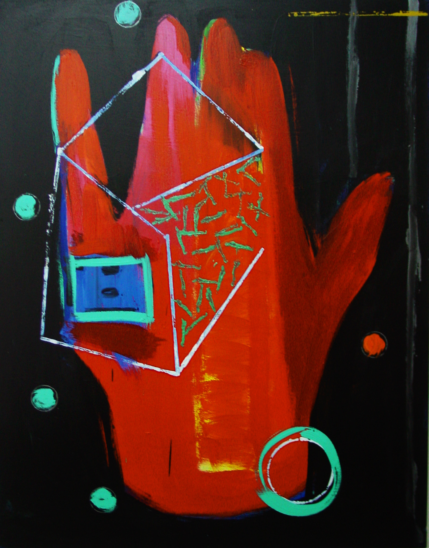 Man vermella, 2010. Mixta sobre tea. 146 x 114 cm